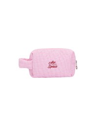 【Lyra & Toby】Embroidered Quilted Check Makeup Pouch