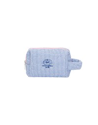 【Lyra & Toby】Embroidered Quilted Check Makeup Pouch