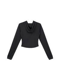 Cooling Fabric Fitted Zip-Up Hooded Jacket with Pockets Detail