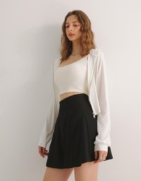 Cooling Fabric Fitted Zip-Up Hooded Jacket with Pockets Detail