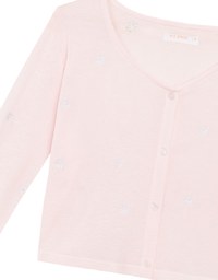 小雛菊刺繡微透肌開襟外套