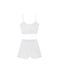 Floral Textured Spaghetti Strap Cami Padded Top with Matching High Waist Shorts Set Wear