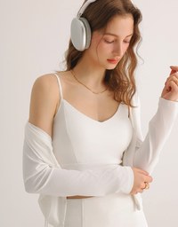Cooling Fabric Side Ruched Button Cardigan and Adjustable Padded Bra Top Set Wear