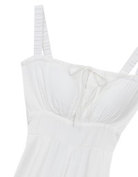 Cooling Fabric Ruched Front Wide Leg Jumpsuit with Back Cutouts Detail