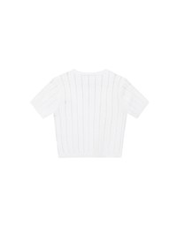 Cable Knit Cropped Cardigan Top with AIR SPACE Logo Embroidered