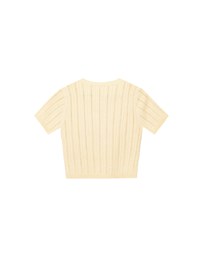 Cable Knit Cropped Cardigan Top with AIR SPACE Logo Embroidered