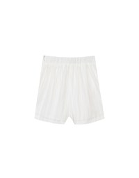 Textured Stripe Ruched Side Drawstring Mini Skorts