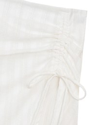 Textured Stripe Ruched Side Drawstring Mini Skorts