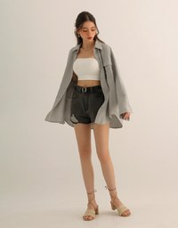 Cooling Fabric Lightweight Oversized Blouse with Pocket Detail