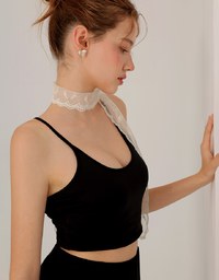 U Neck Sculpting Spaghetti Strap Cami Padded Top with Cross Strap Back Detail