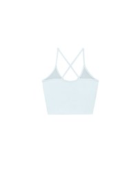U Neck Sculpting Spaghetti Strap Cami Padded Top with Cross Strap Back Detail