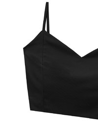 V Neck Sculpting Spaghetti Strap Cami Padded Top with Clean Back Design