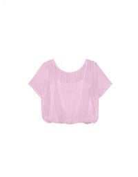Faux 2 Piece Layered Mesh Short Sleeve Top with Soft Knit Texture
