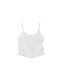 Sheer Ruched Drawstring Layered Camisole Top