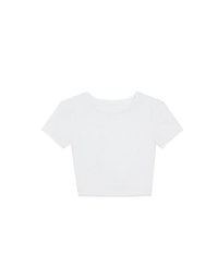 Crew Neck Sheer Mesh Short Sleeve Cropped Tee