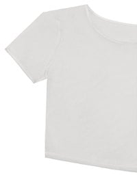 Crew Neck Sheer Mesh Short Sleeve Cropped Tee