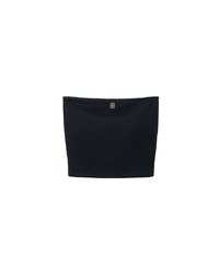 Air Space Logo Embroidered Ribbed Cropped Padded Tube Top