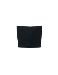 Air Space Logo Embroidered Ribbed Cropped Padded Tube Top