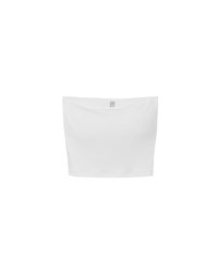 Air Space Logo Embroidered Ribbed Cropped Padded Tube Top