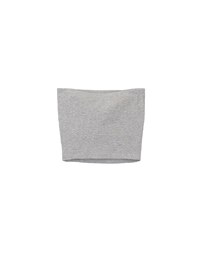 Air Space Logo Embroidered Ribbed Cropped Padded Tube Top