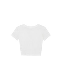Vネック×ヒトデボタン リブニットトップス