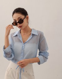 シアーガーゼ ドロスト長袖シャツ