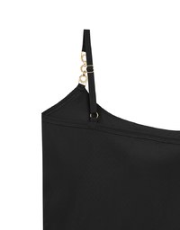 Cooling Fabric Cropped Cami Bra Top with Gold Chain Detail