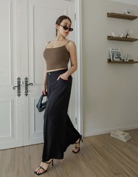 Cooling Fabric Cropped Cami Bra Top with Gold Chain Detail