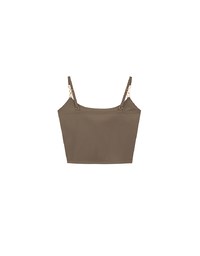 Cooling Fabric Cropped Cami Bra Top with Gold Chain Detail