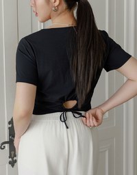 クールタッチバックオープンリボントップス