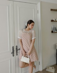 Puff Sleeve Transparent Mesh Top with Elegant Ribbon Back Design