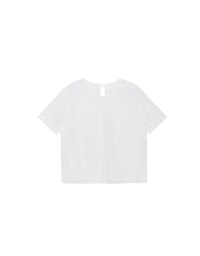 Puff Sleeve Transparent Mesh Top with Elegant Ribbon Back Design
