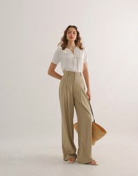 Soft Chiffon Cold Shoulder Top with Gold Chain Trim