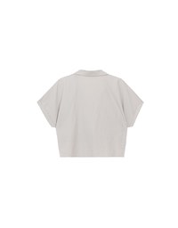 Soft Crinkle Fabric Cropped Shirt with Front Flap Pockets