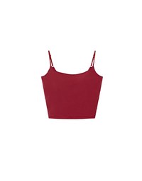 Basic Cooling Fabric Fitted Spaghetti Strap Camisole Bra Top