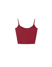 Basic Cooling Fabric Fitted Spaghetti Strap Camisole Bra Top