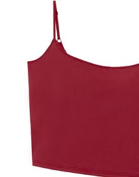 Basic Cooling Fabric Fitted Spaghetti Strap Camisole Bra Top