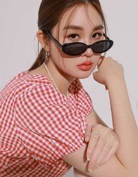 V Neck Gingham Crop Blouse with Puff Sleeves and Smocked Waistband
