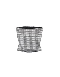 Elegant Tweed Check Textured Strapless Padded Cropped Tube Top