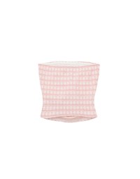 Elegant Tweed Check Textured Strapless Padded Cropped Tube Top