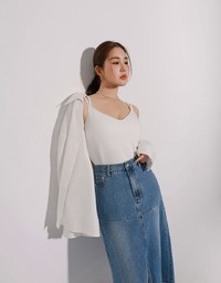 【AiR 2.0】Double Spaghetti Strap V Neck Open Back Bra Top