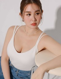 【AiR 2.0】Double Spaghetti Strap V Neck Open Back Bra Top