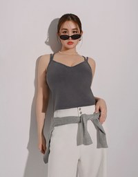 【AiR 2.0】Double Spaghetti Strap V Neck Open Back Bra Top