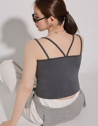 【AiR 2.0】Double Spaghetti Strap V Neck Open Back Bra Top