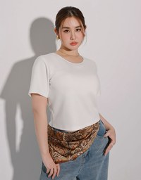 Deep V Back Solid Slim Fit Padded Cropped Tee