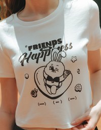 【Lyra & Toby】Printed Lyra Short Sleeve Graphic Cropped Tee