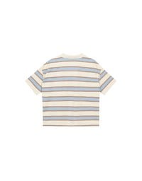 Oversized Polo Knit Top with Retro Stripes– Cream