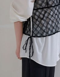 Sheer Polka Dot Cami with Drawstring Sides
