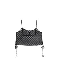 Sheer Polka Dot Cami with Drawstring Sides