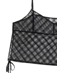 Sheer Polka Dot Cami with Drawstring Sides